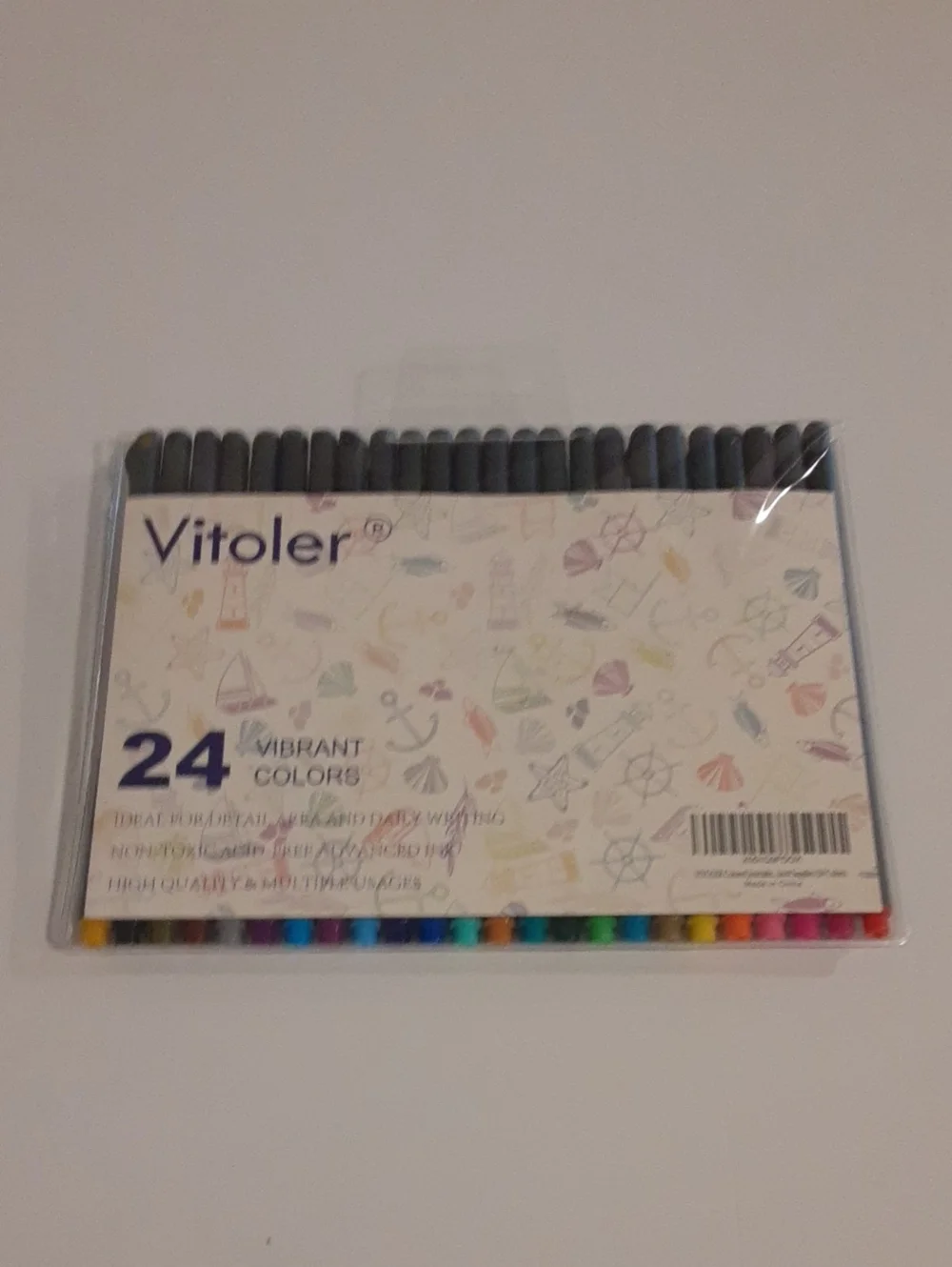 Vitoler 24-Color Fineliner Pen Set - Assorted Colors